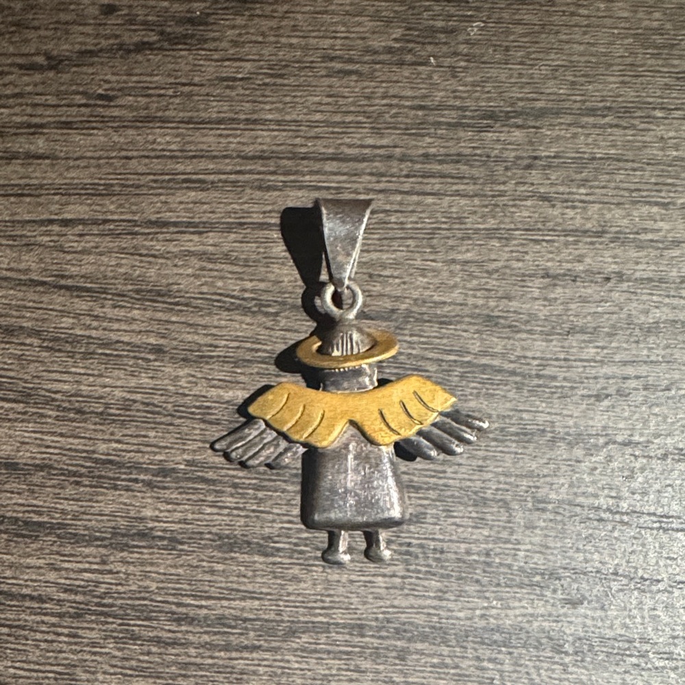 Silver and Gold Angel Pendant